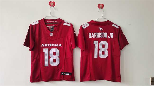 Women%27s Arizona Cardinals #18 Marvin Harrison Jr Red 2024 F.U.S.E Stitched Jersey->green bay packers->NFL Jersey